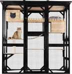 71.1" L Large Cat Catio Outdoor Cat Enclosure Window Acess, Walk-in Cat Cage by FunXplore