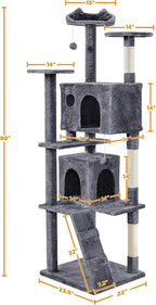 Yaheetech XL Cat Tree, 80in Multi-Level Tower - Image 4