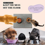 AVERYDAY 100% Waterproof Thicker Silicone Dog Food Mat, 0.63'' Raised Edge Bowl - Image 2