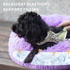 Calming Donut Dogs Beds for Small Dogs Washable, 19inch Fluffy Round Puppy Bed - Image 3