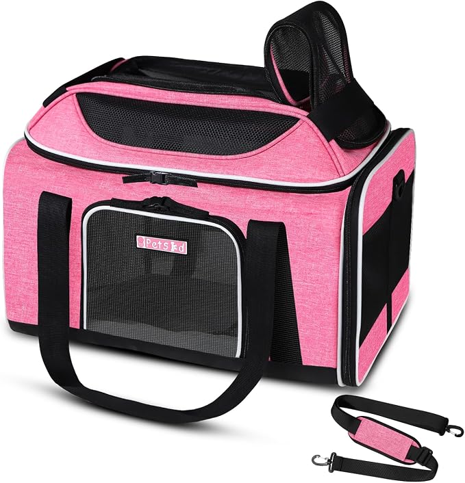Petskd Top-Expandable Pet Carrier 17x11x9.5 Inches Alaska Airline Approved by Petskd