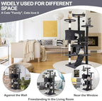 Heavy Duty Cat Tree Tower, Cat Condo, Hanging Ball, Dark Grey - Image 7