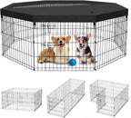 Dog Pen Pet Playpen Dog Fence Indoor Foldable Metal Wire Exercise Puppy Play by Peekaboo