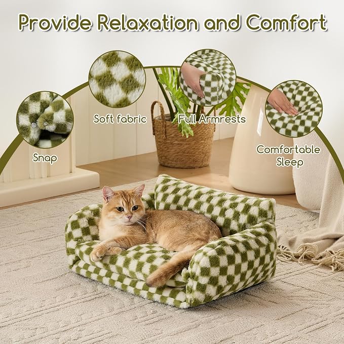 Hollypet Cat Bed Fluffy Plush Mutifuctional Double-Layer Soft Pet Couch - Image 6