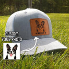 Custom Dog Photo Engraved Trucker Hat Leather Patch, Personalized Hat - Image 2