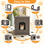 Cat Litter Box Enclosure, Openable Front Door & Raised Floor - Image 7