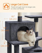 Feandrea Cat Tree, 73.2-Inch Tall Cat Tower, Plush Multi-Level Condo - Image 6