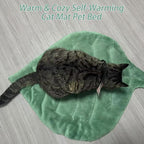 Leaf Shaped Self-Warming Cat Bed Mat – 26"x20" Flannel & Cotton Pet Pad - Image 5