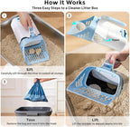 Cat Litter Scoop with Holder & Trash Can, 3-in-1 Mess-Free Poop Scooper - Image 4