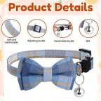 2Pcs Cat Collar Breakaway, Cute Plaid Cats Collar - Image 2