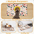 Dog Bowl Mat, Blooming Flowers Pet Feeding Mat - Image 7