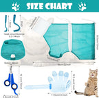 Patelai 5 Pcs Cat Bathing Bag Set Cat Grooming Bag Adjustable Pet Shower Net - Image 2