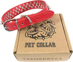 TEEMERRYCA Adjustable Microfiber Leather Spiked Studded Dog Collars - Image 2