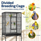 VIVOHOME 54 Inch Wrought Iron Large Bird Flight Cage - Image 6