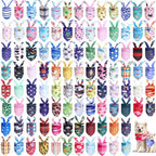 Wesiti 100 Pcs Dog Bandanas Bulk Winter Pet Bandanas Colorful Triangle Scarf by Unteilti