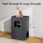 FUKUMARU Cat House for Indoor Cats, 23.62 Inch Large Cat Bed Cave Condo - Image 3