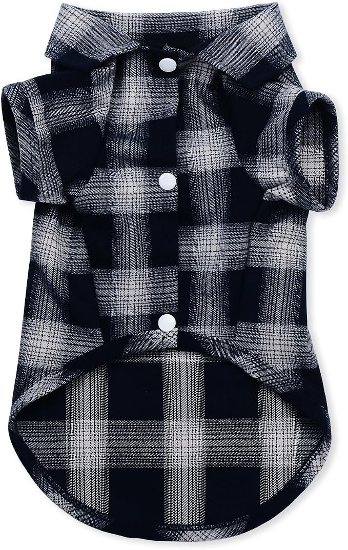 Koneseve Dog Shirt, Pet Plaid Clothes T-Shirt Sweater Matching Breathable by Koneseve