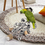 KATUMO Large Bird Toys, Natural Wooden and 304 Stainless Steel Bell Toy - Image 5