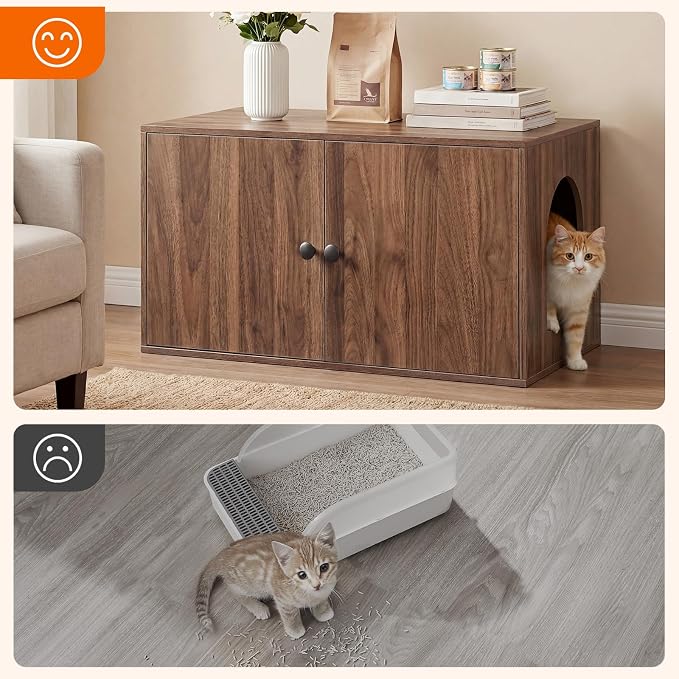 HOOBRO Cat Litter Box Enclosure, Hidden Litter Box Furniture - Image 6
