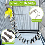 BNOSDM Wooden Bird Ladders Parrot Bridge Rope Ladder Bird Toy Pet Climbing - Image 5