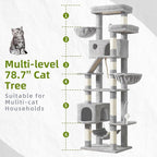 Cat Tree for Large Cats, 78.7" Tall Cat Tower for Indoor Cats Multiple Cats - Image 2