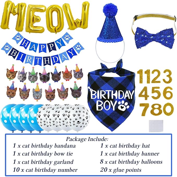 STMK Cat Birthday Party Supplies, Cat Birthday Hat - Image 3