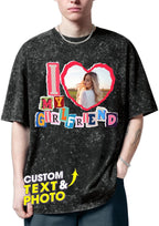 H-DEWALL Custom T Shirts Mineral Wash Tshirt Bootleg Rap Tee Customized Gifts by H-DEWALL