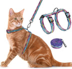 Cat Harness and Leash Set, Adjustable Kitten Harness Escape Proof Cats Harness by Seyezo