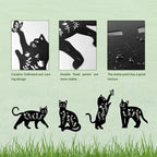 4 Pack Cat Metal Garden Decorative Stakes, Weather Proof Silhouette Statues - Image 5