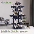 Globlazer Big Cat Tower for Indoor Cats, 80inch Cat Tower for Multiple Adult - Image 7