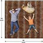 Bnuitland Leopard Print Flannel Blanket, Large Size 90x90 Inches - Image 2
