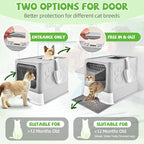 Cat Litter Box with Litter Mat, Foldable Extra Large Free in and Out/One-Way - Image 4