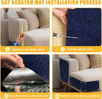 Cat Scratch Mat, 118.5"x17.4" Trimmable Self-Adhesive Cat Scratch Furniture - Image 6
