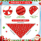 Sanwuta 48 Pcs Christmas Dog Bandanas Bulk Xmas Dog Bandanas Adjustable Snowman - Image 2