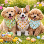 Abbylike 50 Pcs Easter Dog Bandanas Bulk Bunny Egg Carrot Bandanas - Image 2