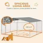 PawHut Outdoor Dog Kennel, Heavy Duty Dog Run Outdoor Fence - Image 3