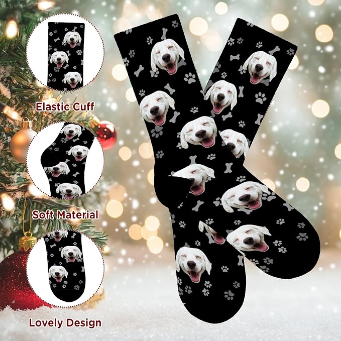D-Story Custom Face Socks, Personalized Photo Picture on Socks, Unisex Athletic - Image 4