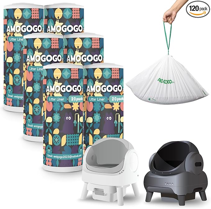 120 Pack Litter Bags Compatible by AMOGOGOPET