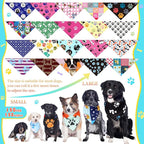 150 Pcs Paw Dog Bandanas Bulk Pet Bibs Colorful Triangle Scarf Pet Paw Bandanas - Image 3