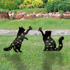 Bnesi Floral Long-Haired Cat Yard Decor Pet Grave Markers Metal Sign Silhouette - Image 6