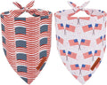 ADOGGYGO American Flag Dog Bandana 2 Pack, Reversible White Red USA Flag Pet by ADOGGYGO