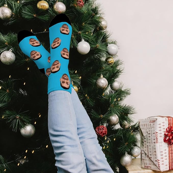 D-Story Custom Face Socks, Personalized Photo Picture on Socks, Unisex Athletic - Image 2