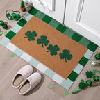 Tinideya 2 Pcs St. Patrick's Day Door Mat Shamrock Welcome Non Slip Green and - Image 4