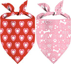 Valentine's Day Dog Bandana, 2 Pack Adjustable Holiday Party Birthday Pets by XGXHZYLC