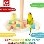 Agape Bird Toy, Parrot 360° Interactive Rotating Perch, Bird Cage Accessories - Image 2