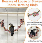 Bird Rope Perch & Swing Toy, Sturdy Knotted Parrot Cotton Rope - Image 4