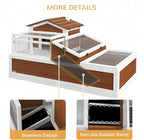 PawHut 3- Room Tortoise House Habitat - Image 6