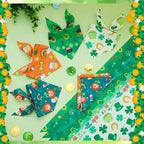 Abbylike 50 Pcs St Patrick's Day Dog Bandanas Bulk Green Shamrocks Bandanas - Image 5