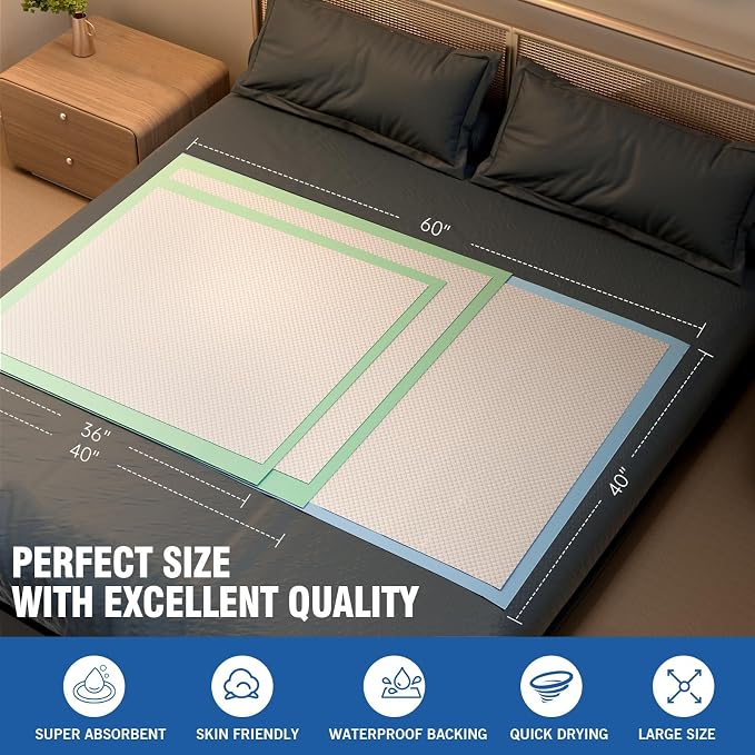 Bed Pads Disposable 40"X60" Chucks Pads Oversized Underpads - Image 3