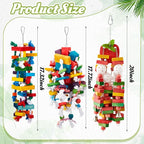 3 Pcs Extra Large Bird Parrot Toy Multicolored Natural Wooden Parrot Cage - Image 3
